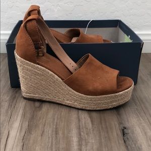 Brown ankle strap Wedges